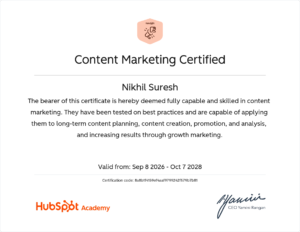 Content Marketing Certificate